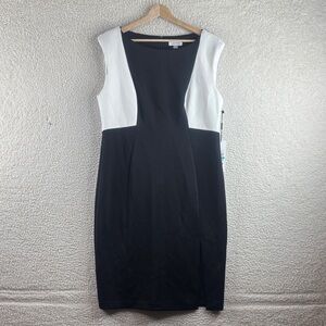 Unfinished Calvin Klein Black and White Midi Dress
